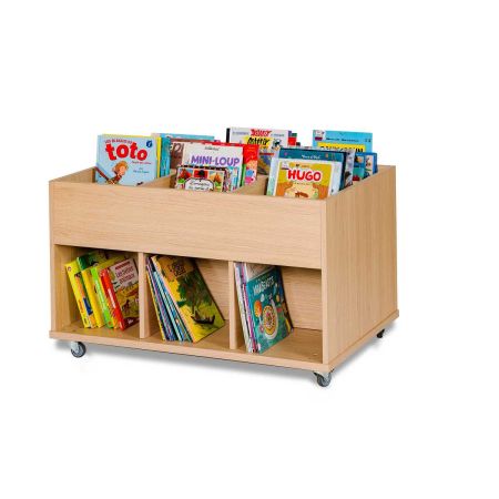 Bac à albums Everna™ mobile 6 cases moyen - chêne vicenza/chêne vicenza