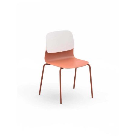 Chaise Klik piètement métal - corail
