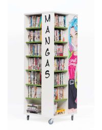 Tour à mangas mobile Everna™ 1700 mm (H) - blanc kaolin/vert kiwi