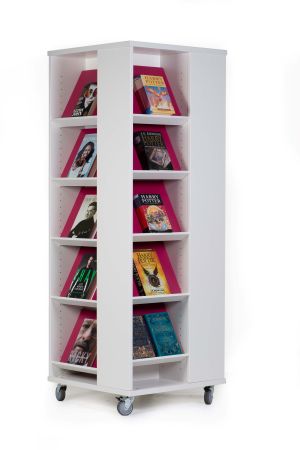 Tour de présentation mobile Everna™ 1700 mm (H) - blanc/rose fuchsia