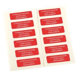 Etiquettes "consultation sur place" (lot/100)