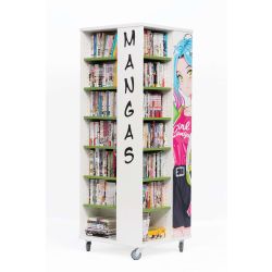 Tour à mangas mobile Everna™ 1700 mm (H) - blanc kaolin/vert kiwi