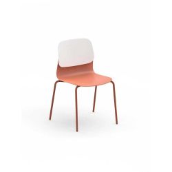 Chaise Klik piètement métal - corail