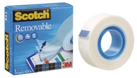Rouleau de Scotch Magic amovible 19 mm x 33 m