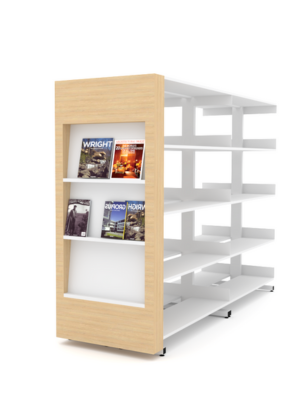 Bouts de présentoir pour rayonnage en bibliothèque ou médiathèque